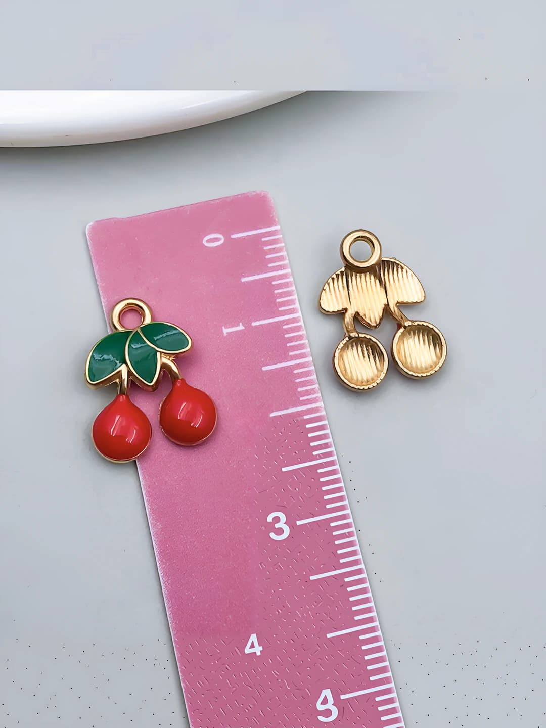 1 шт KC золото красный эмаль вишня 17x13x3mm-0.98g-23402