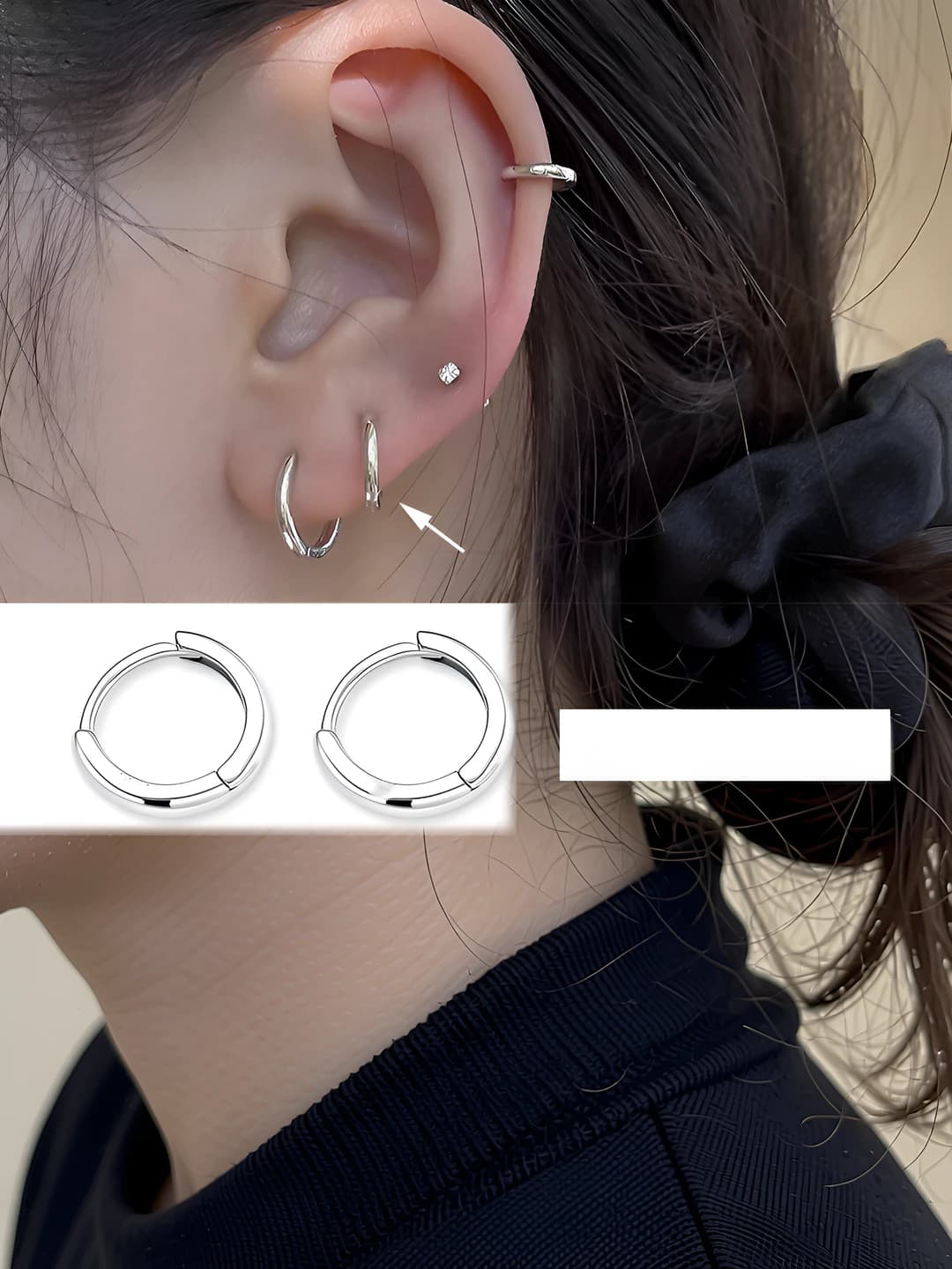 Диаметр 11MM серьги-кольца