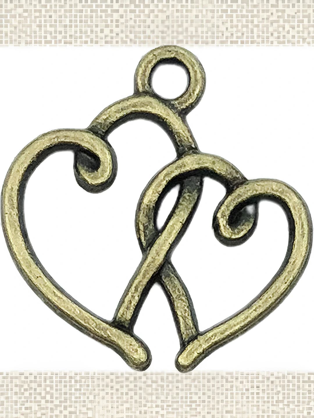 1 double heart, 19x19 mm, 0.9 g