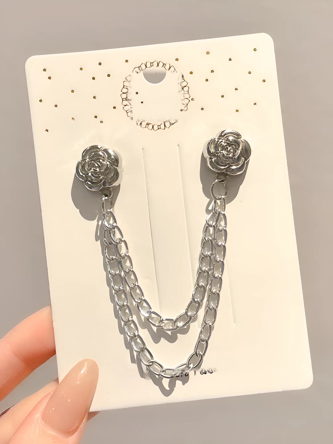 Silver rose chain magnetic clasp
