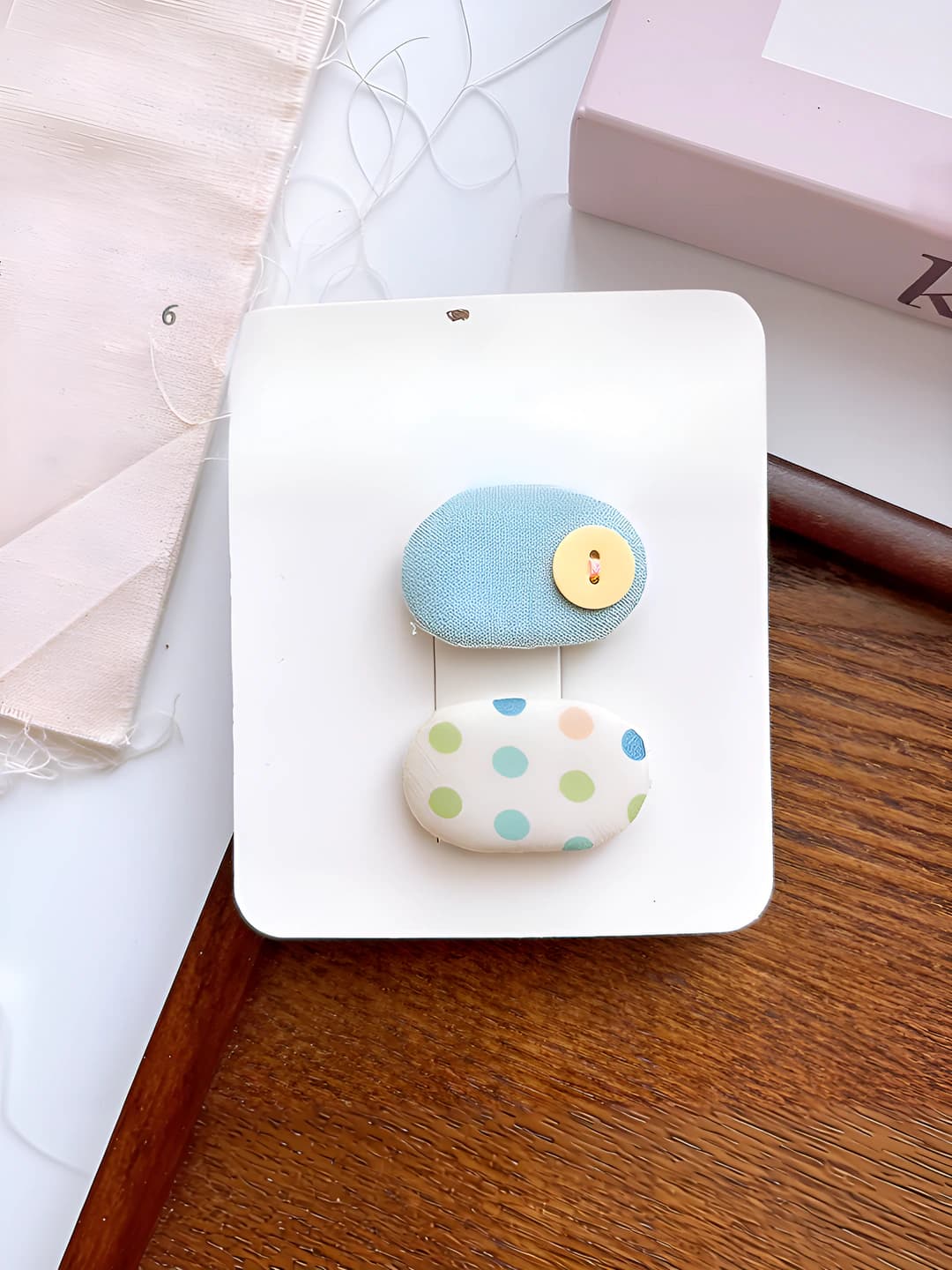 3# Blue + Multicolour polka dot, 3.5 cm