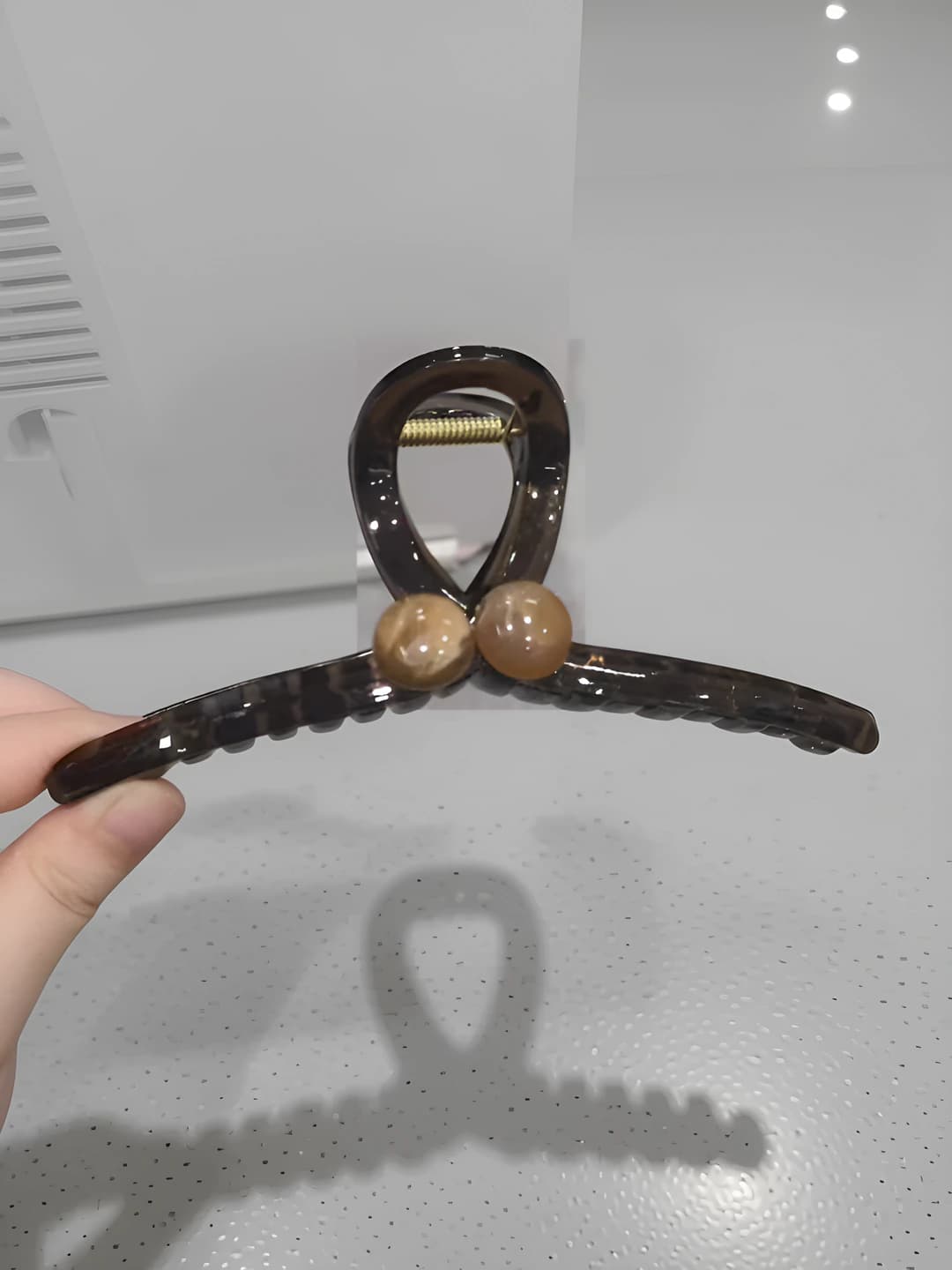 8# Янтарный глянцевый жемчуг зажим 15cm