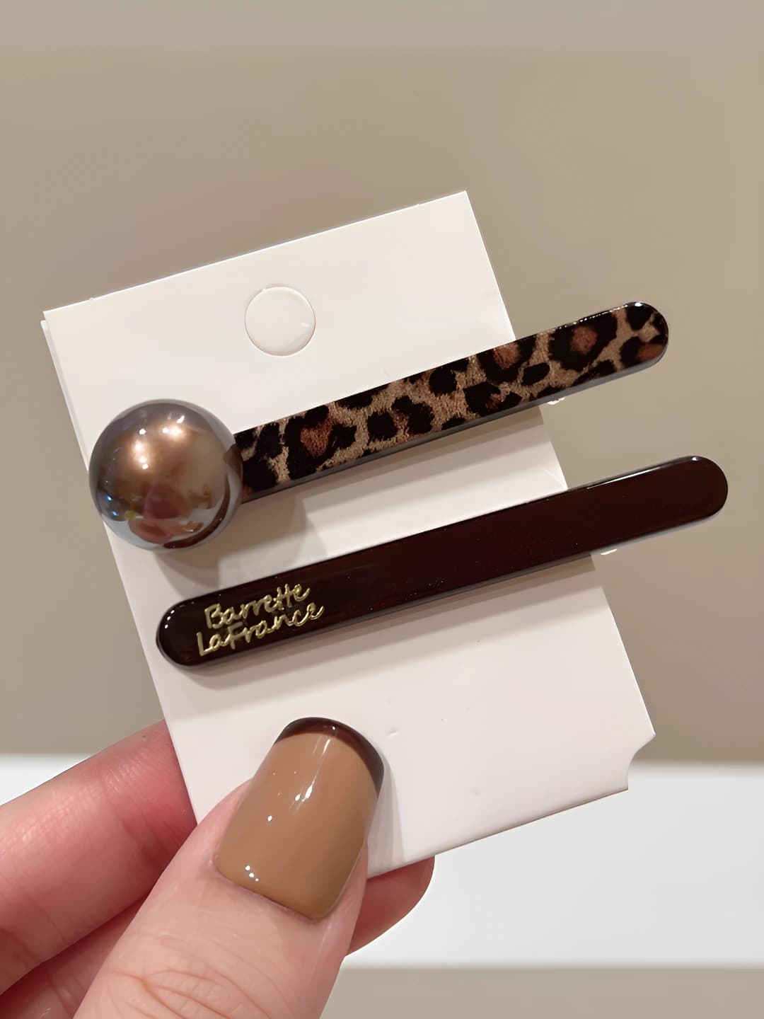 Slim leopard hair clips 2 pcs