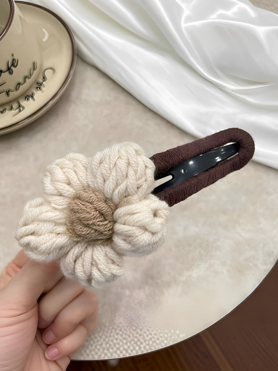 Beige large floral