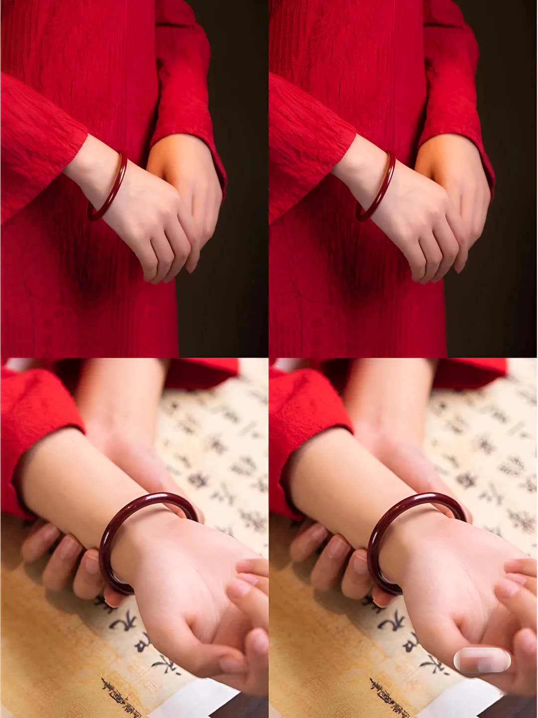 Chunky bangle, Cinnabar Red, 58mm