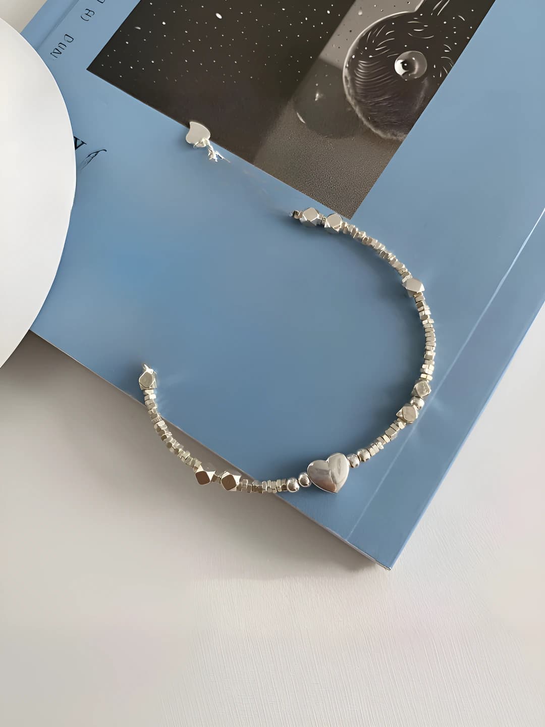 Серебряная цепочка с сердцем