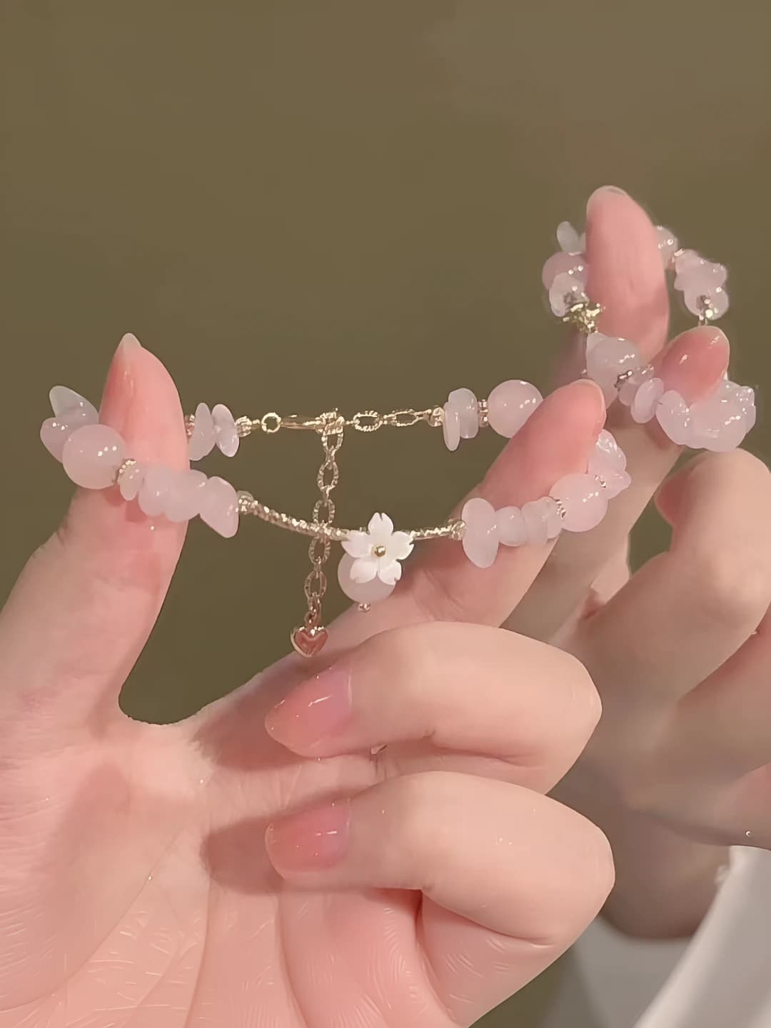 Pink sakura bracelet
