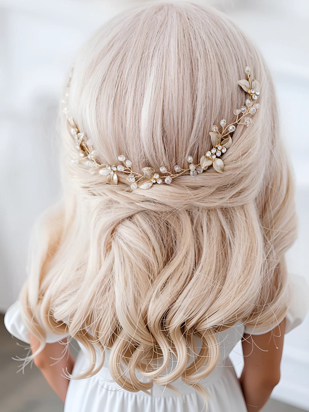 Women's Korean style handmade gold twisted hair insert comb