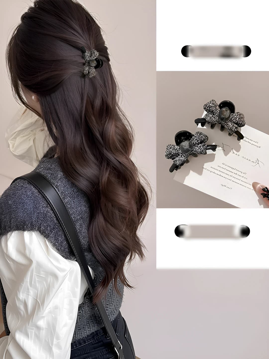 Black bow 1 pair