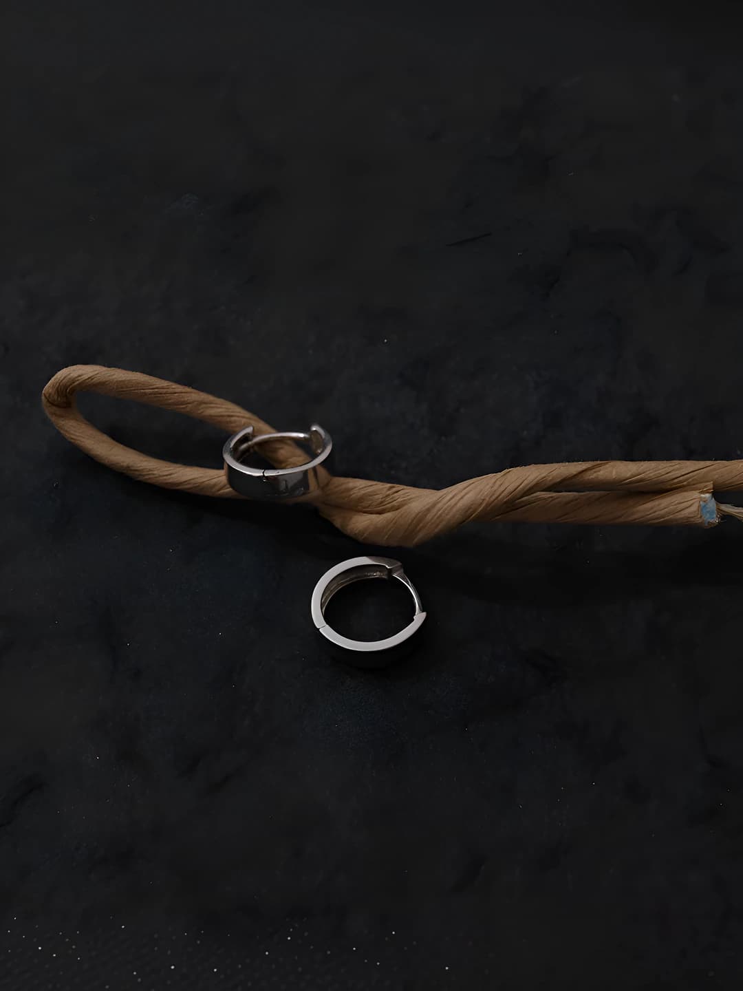 Women's post hoop earrings, geometric design, street style