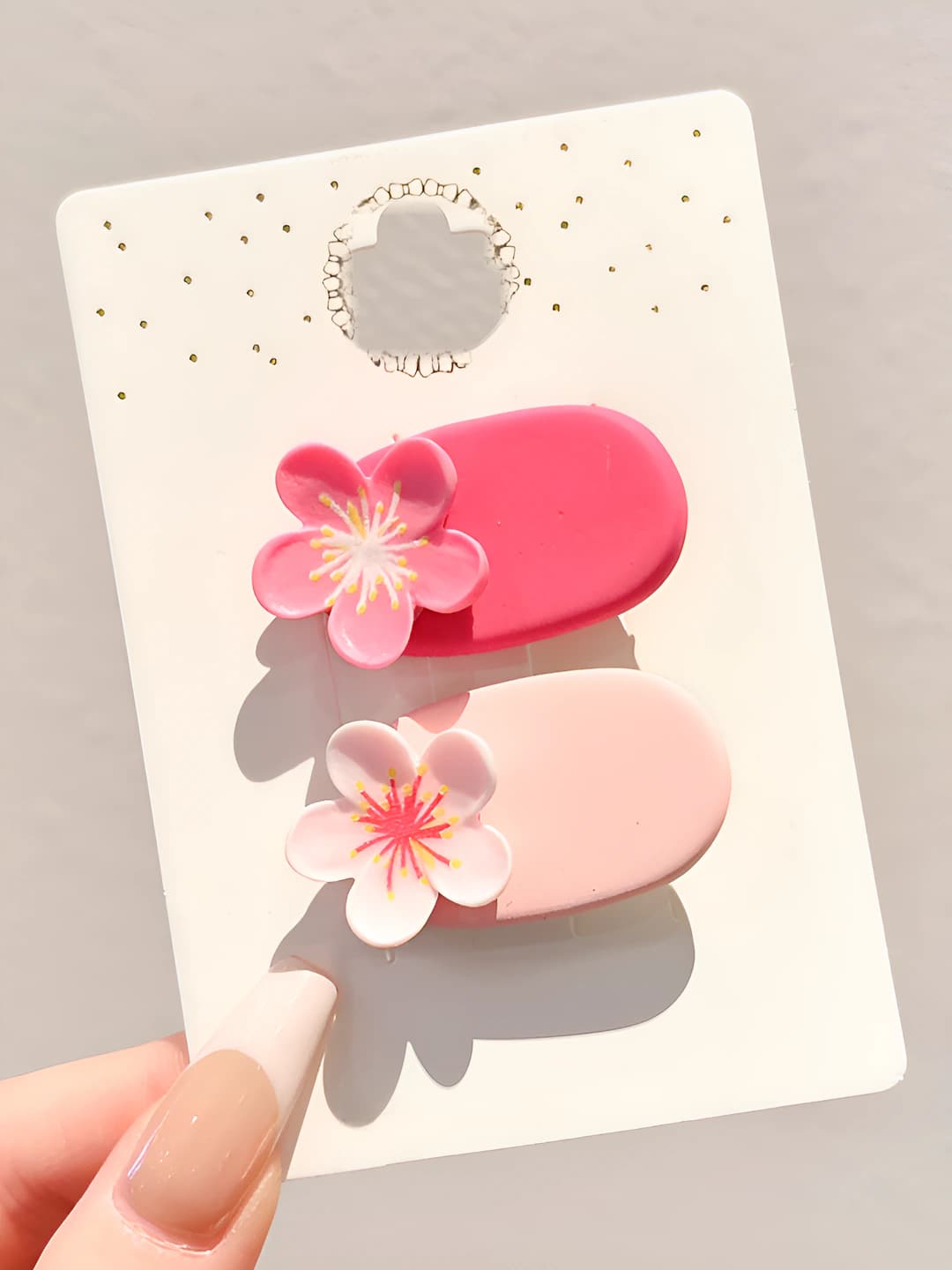 3# Pink 5-petal 2 pcs