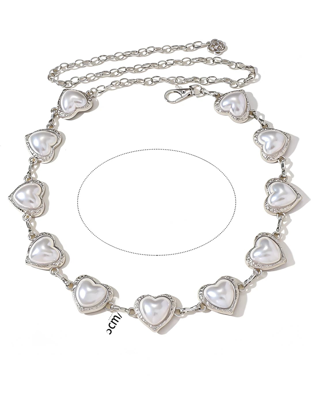 35# Silver pearl heart