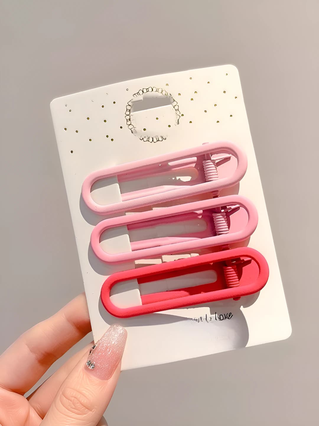 Pink gradient 3-piece hair clip set 6 cm