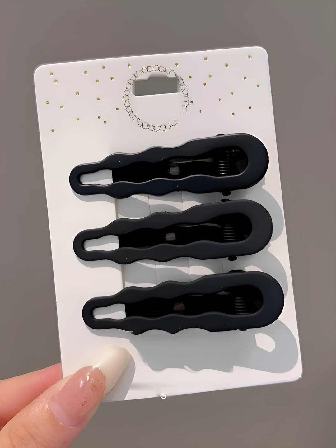 9# Wavy teardrop clips 3 pcs
