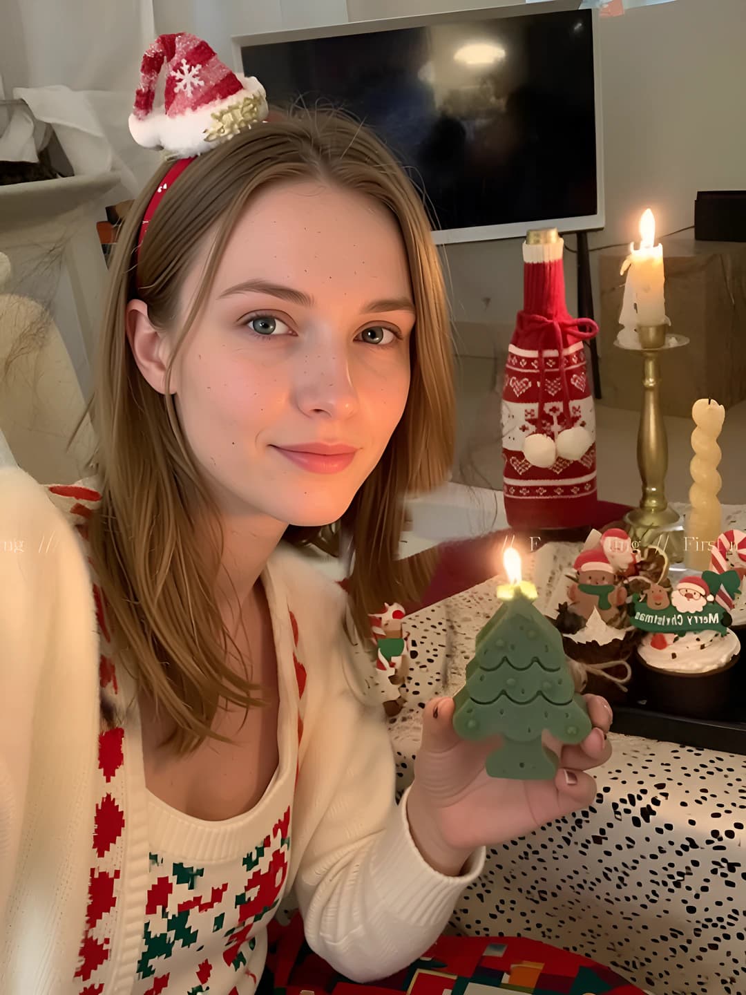 Christmas hat hair clip