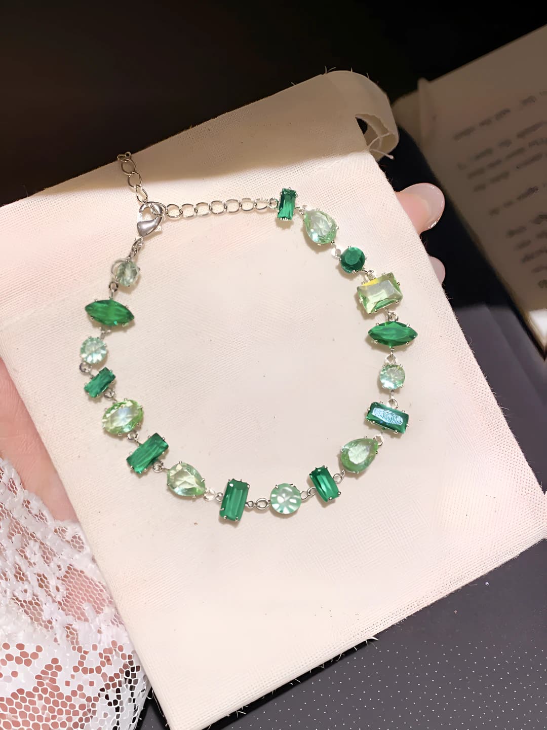 28# Bracelet - Kumush - Och yashil