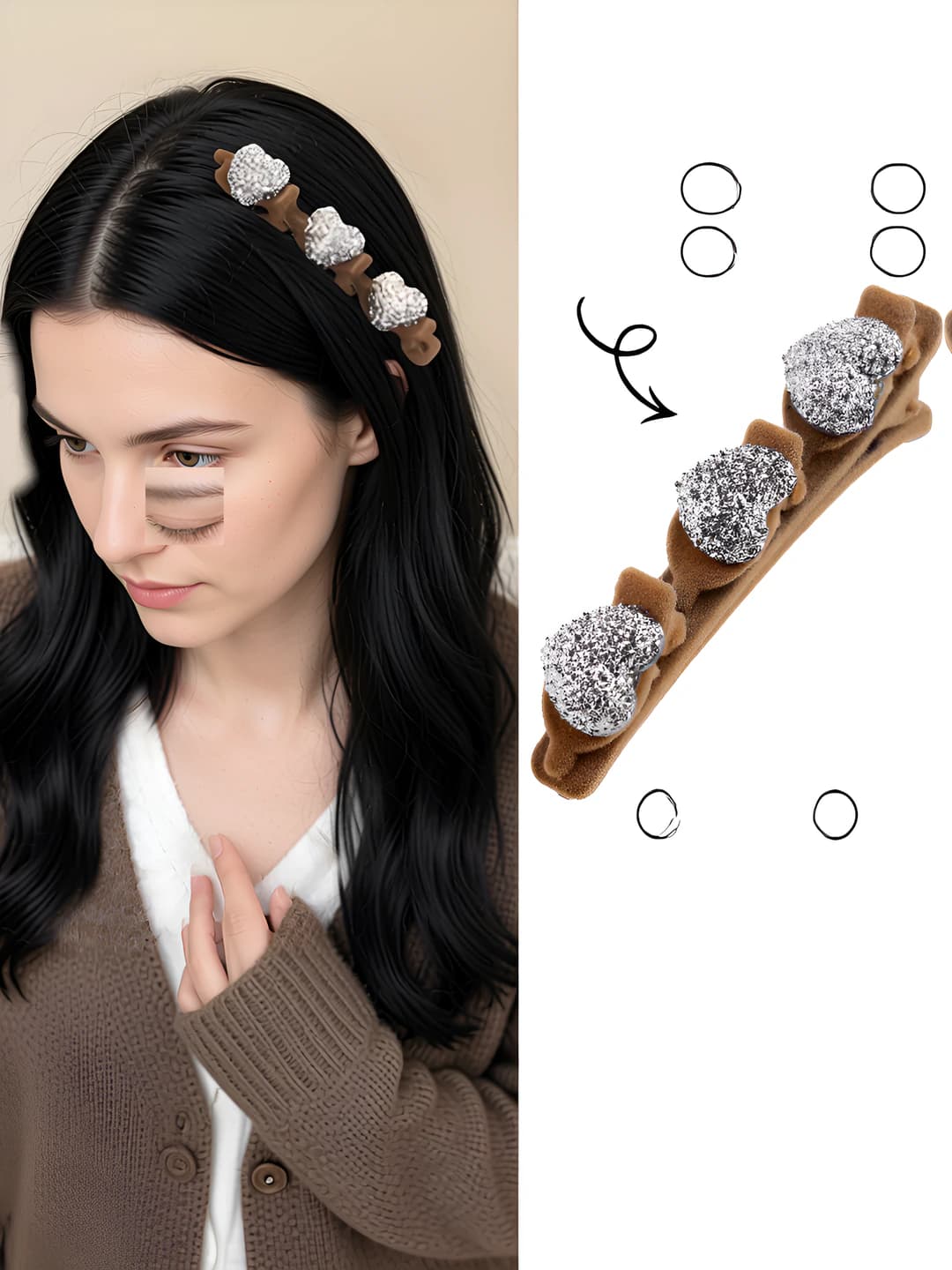 Кофейное сердце боковая клипса