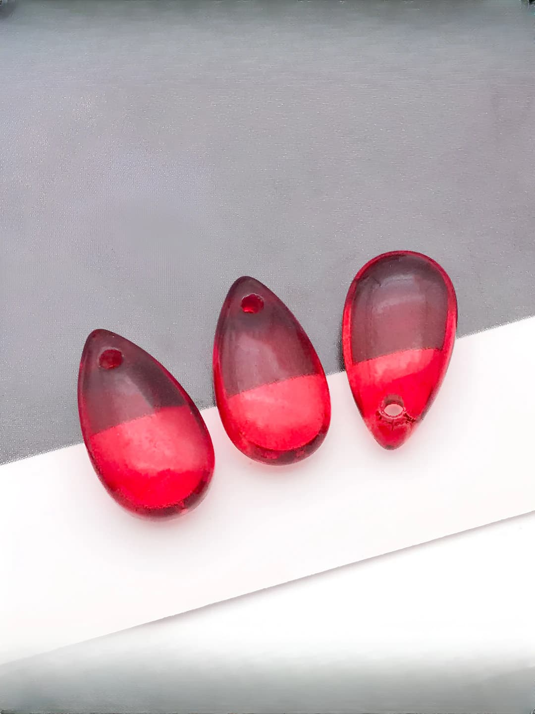 Прозрачный, красный, 14x8x5mm, 1mm, 0.65g