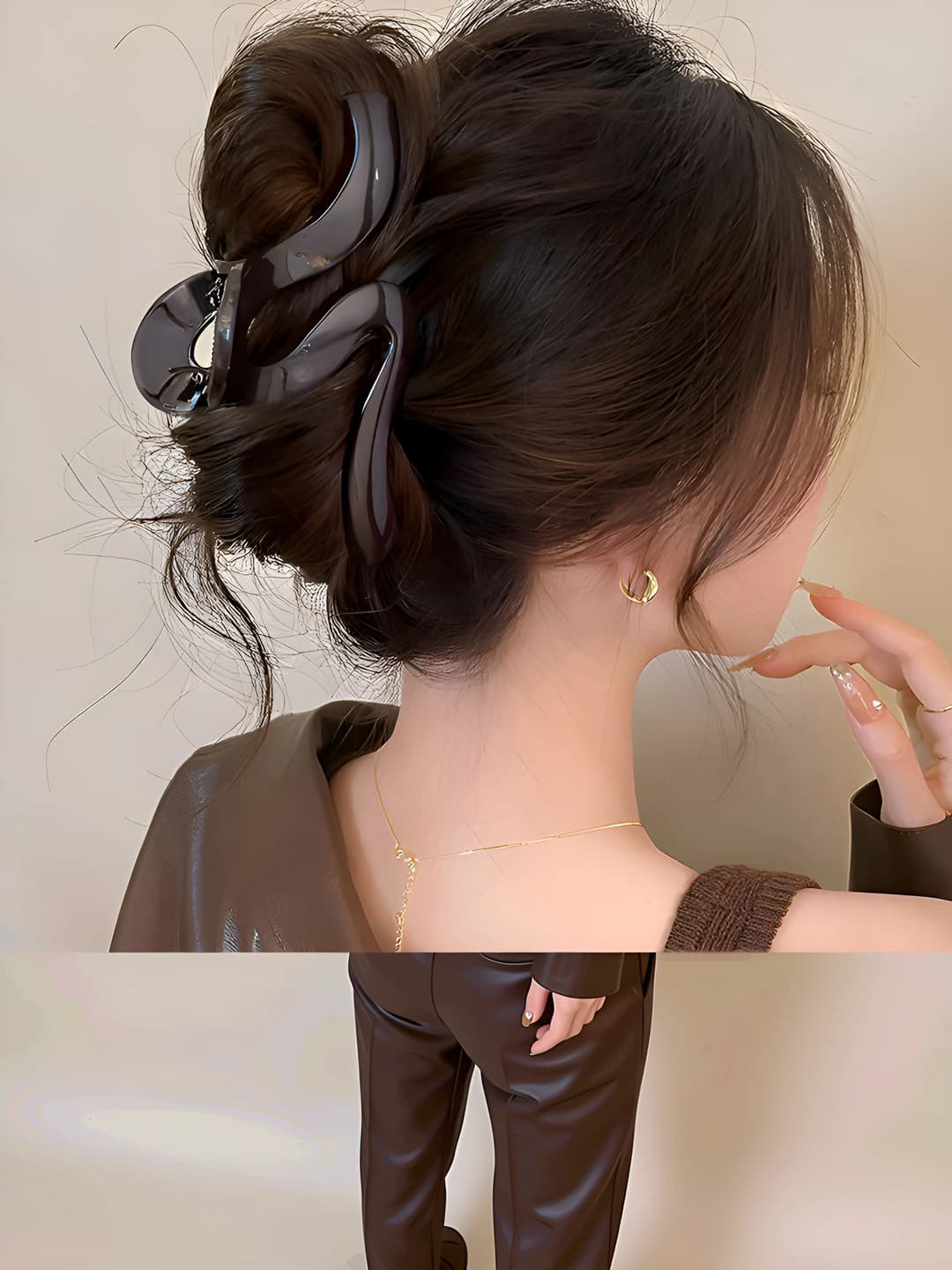 Chocolate brown, wave, 12.5 cm