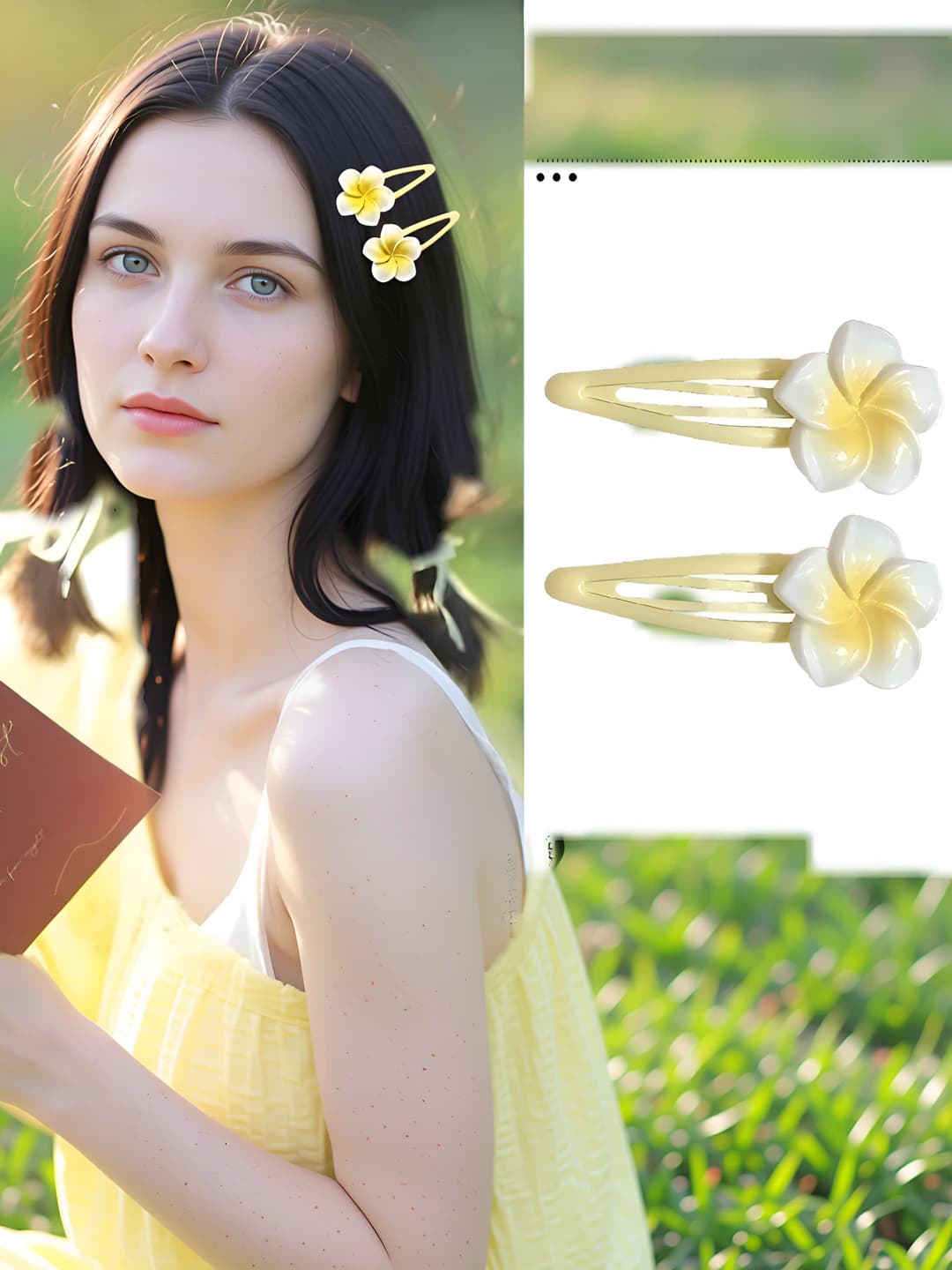 3# plumeria drop clip 2 pcs (approx. 5.7cm)