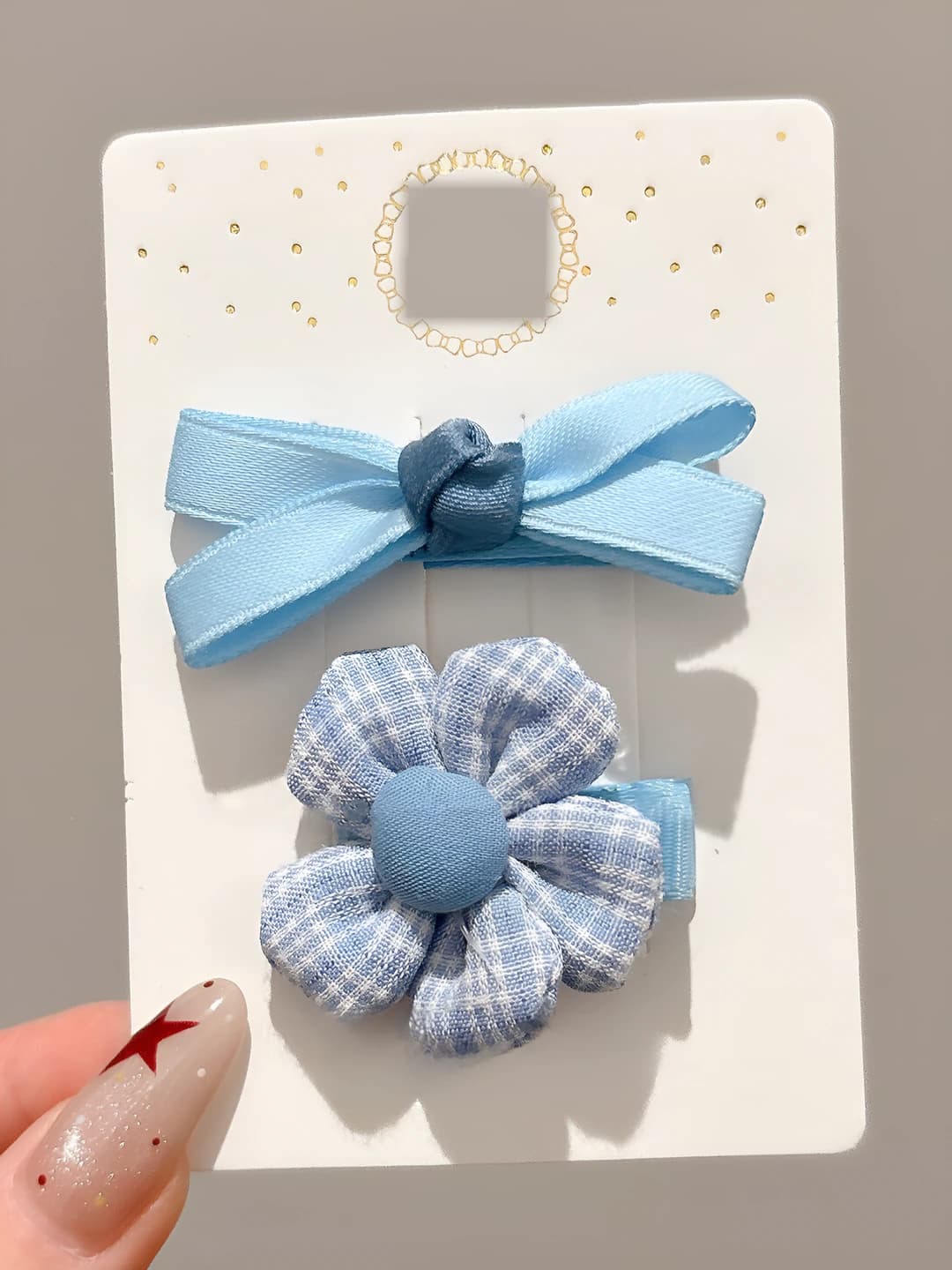 3# floral bow bottom clip approx. 3.5cm