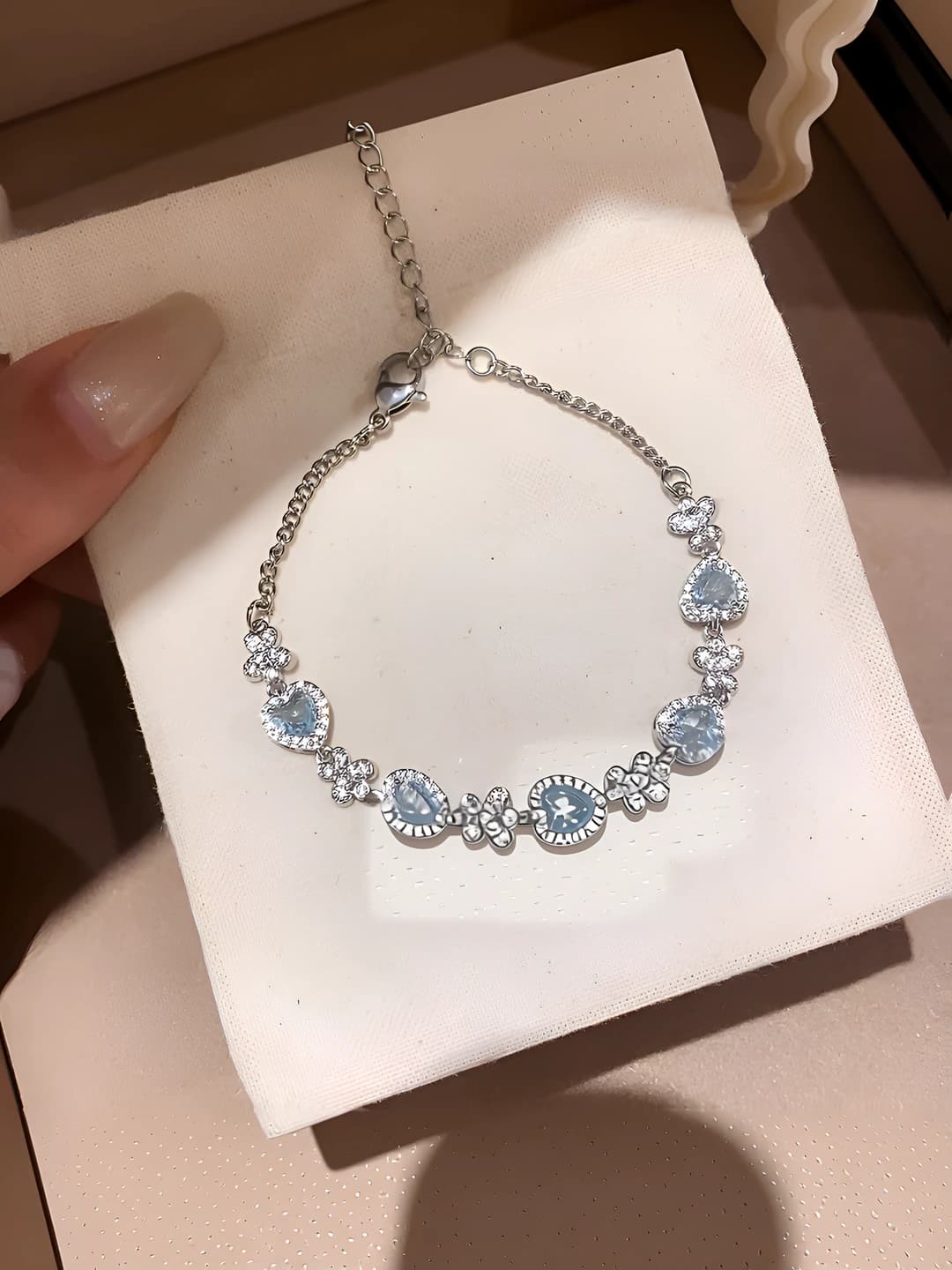 44# bracelet - Silver - Blue - Heart