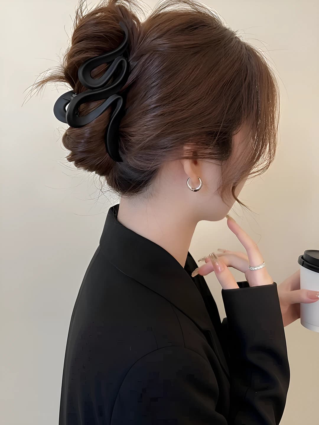 Black clip 13 cm