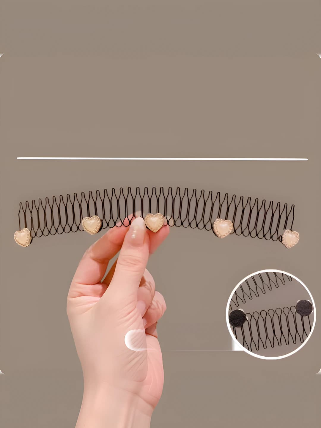 Gold edge heart comb