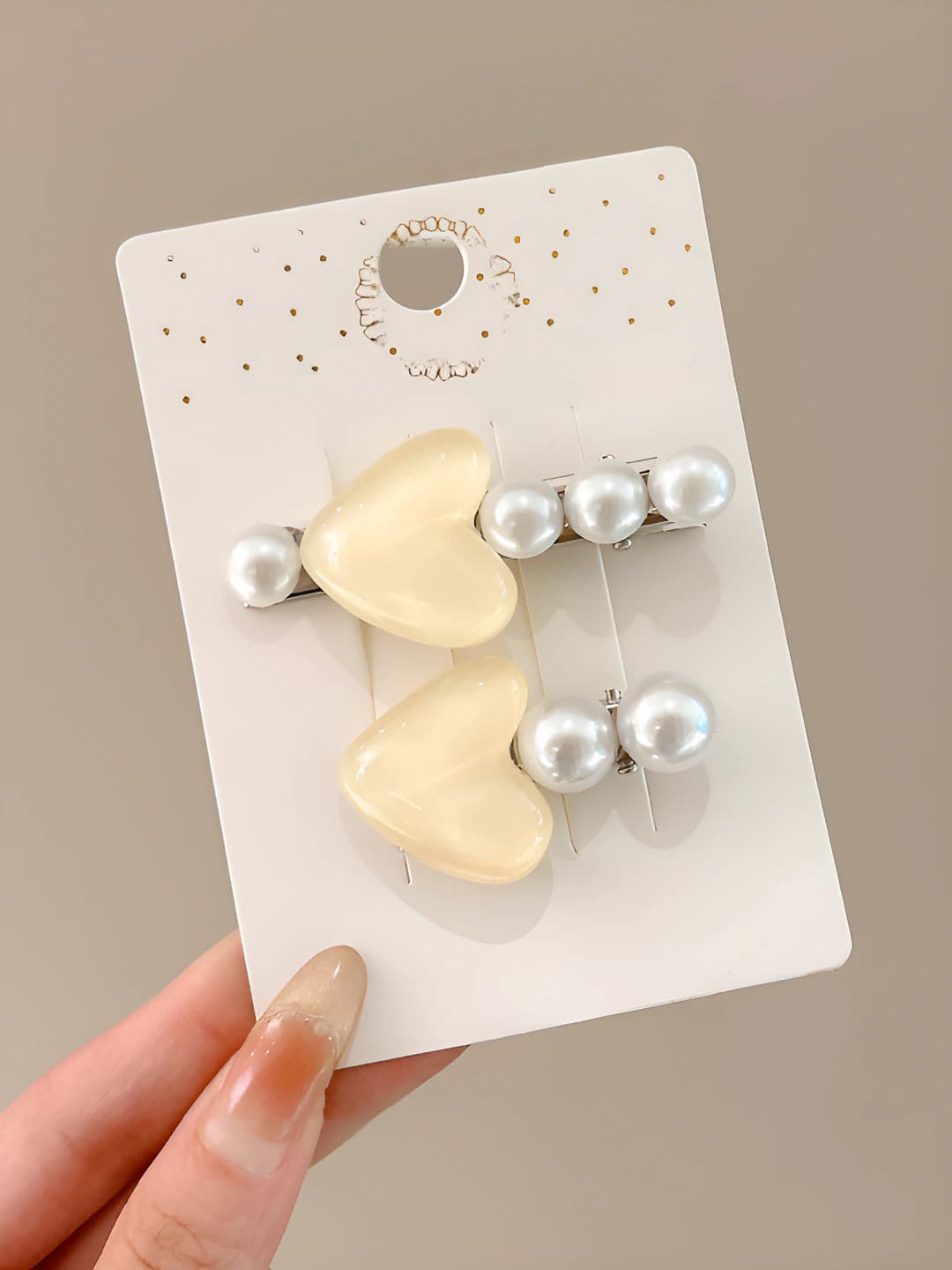 1# Apricot pearl hearts, 4.5/6 cm