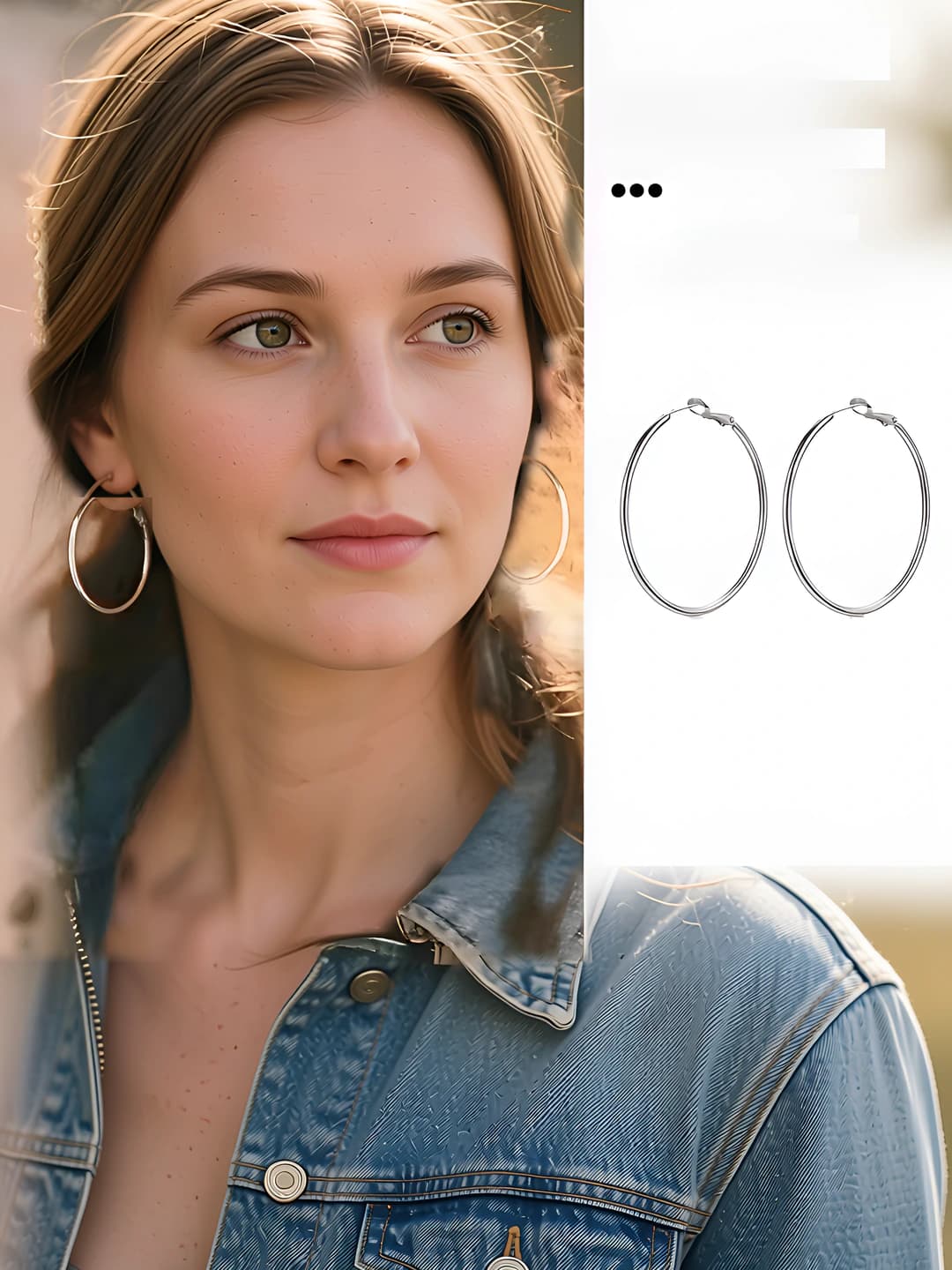 Women's large alloy hoop earrings in Korean style with geometric design element