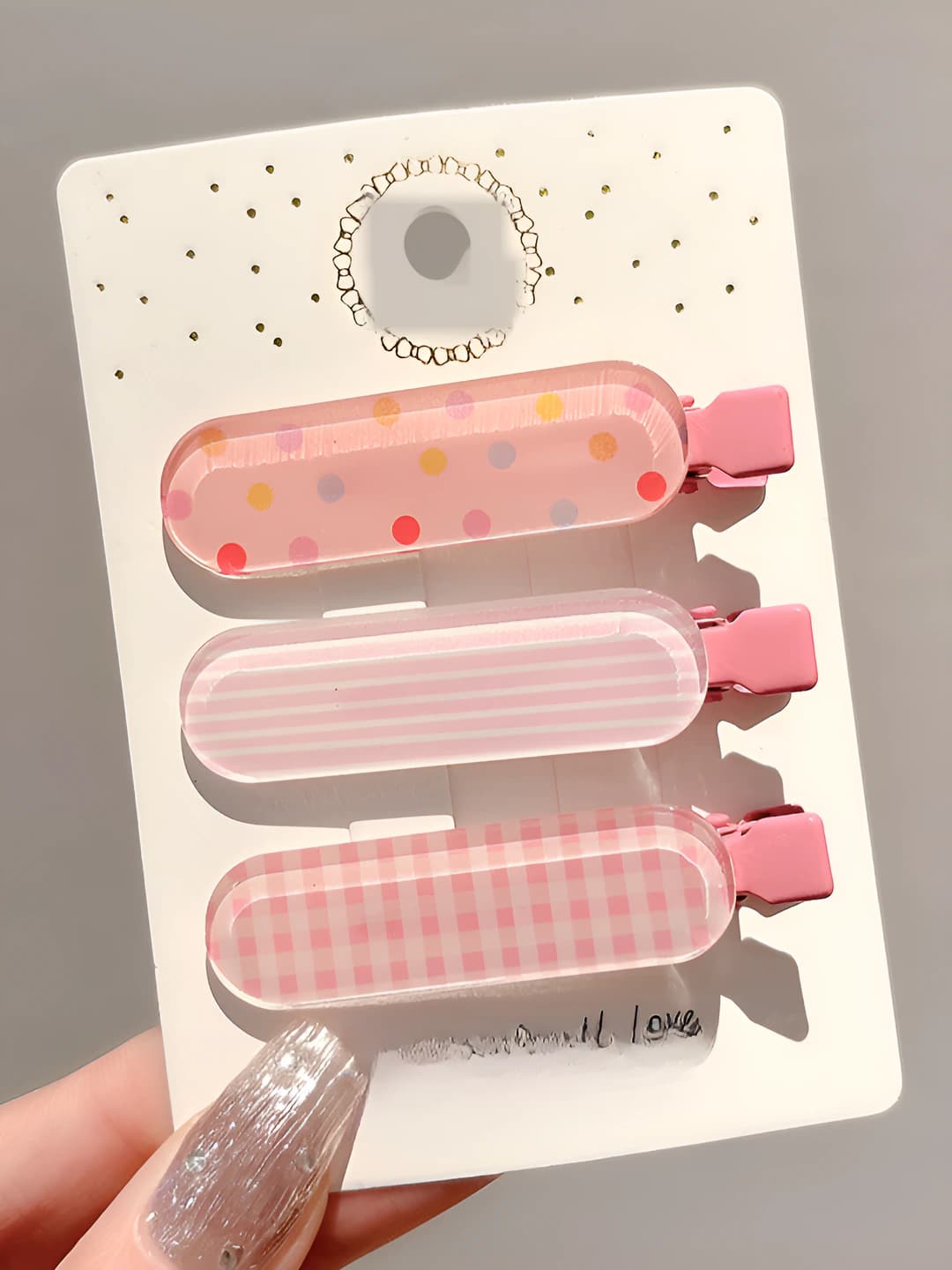 Pink jelly 3 pcs 6 cm
