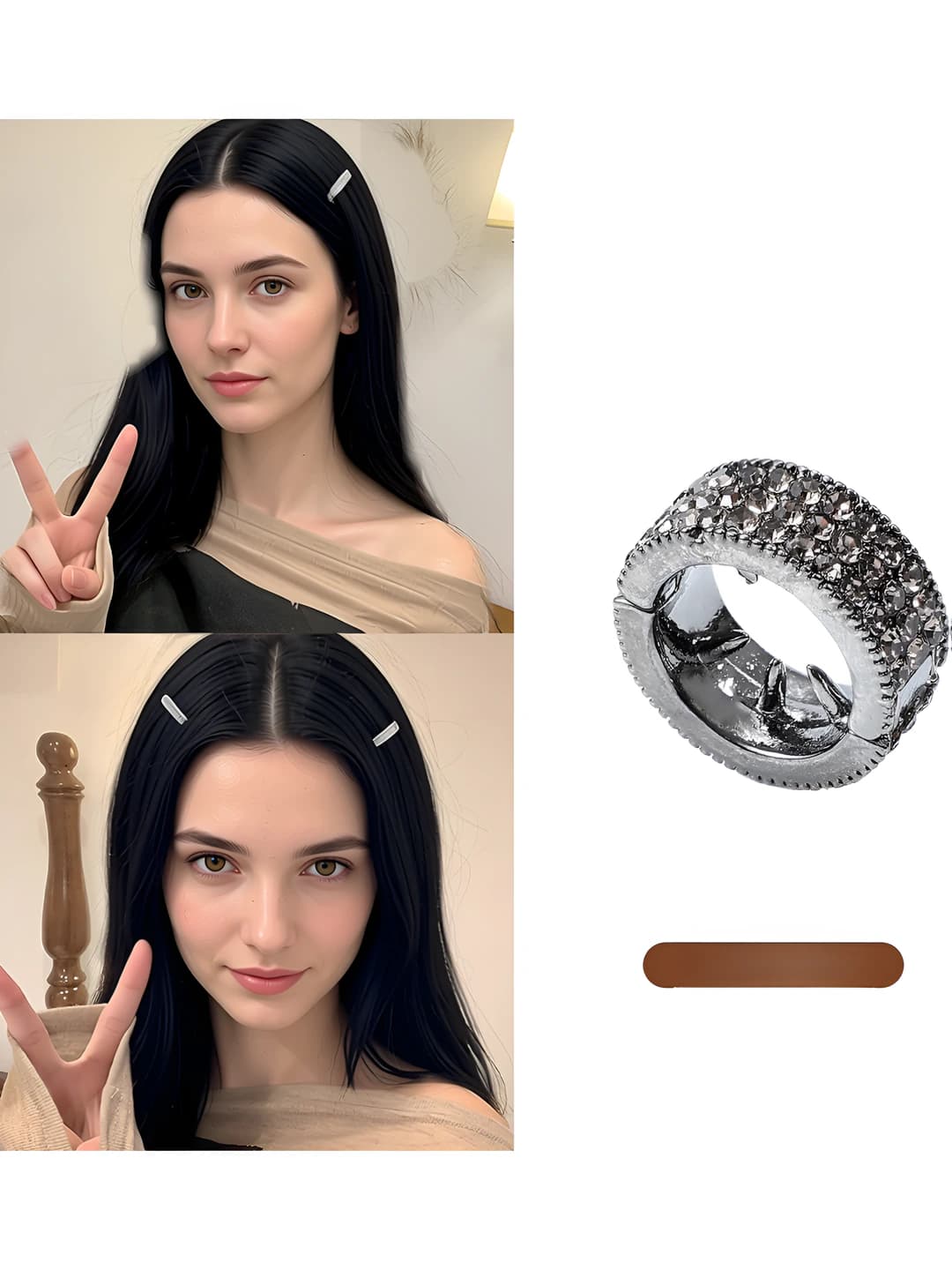 2# Gunmetal black clip, ~1.5 cm
