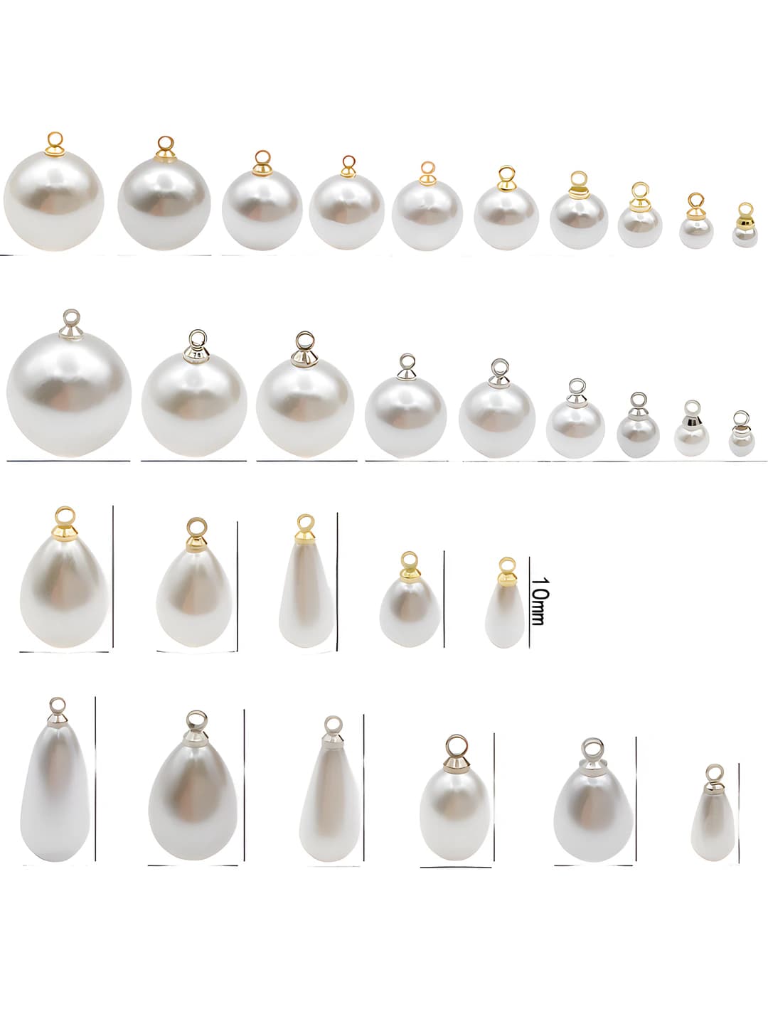30 pcs mixed pearl charms