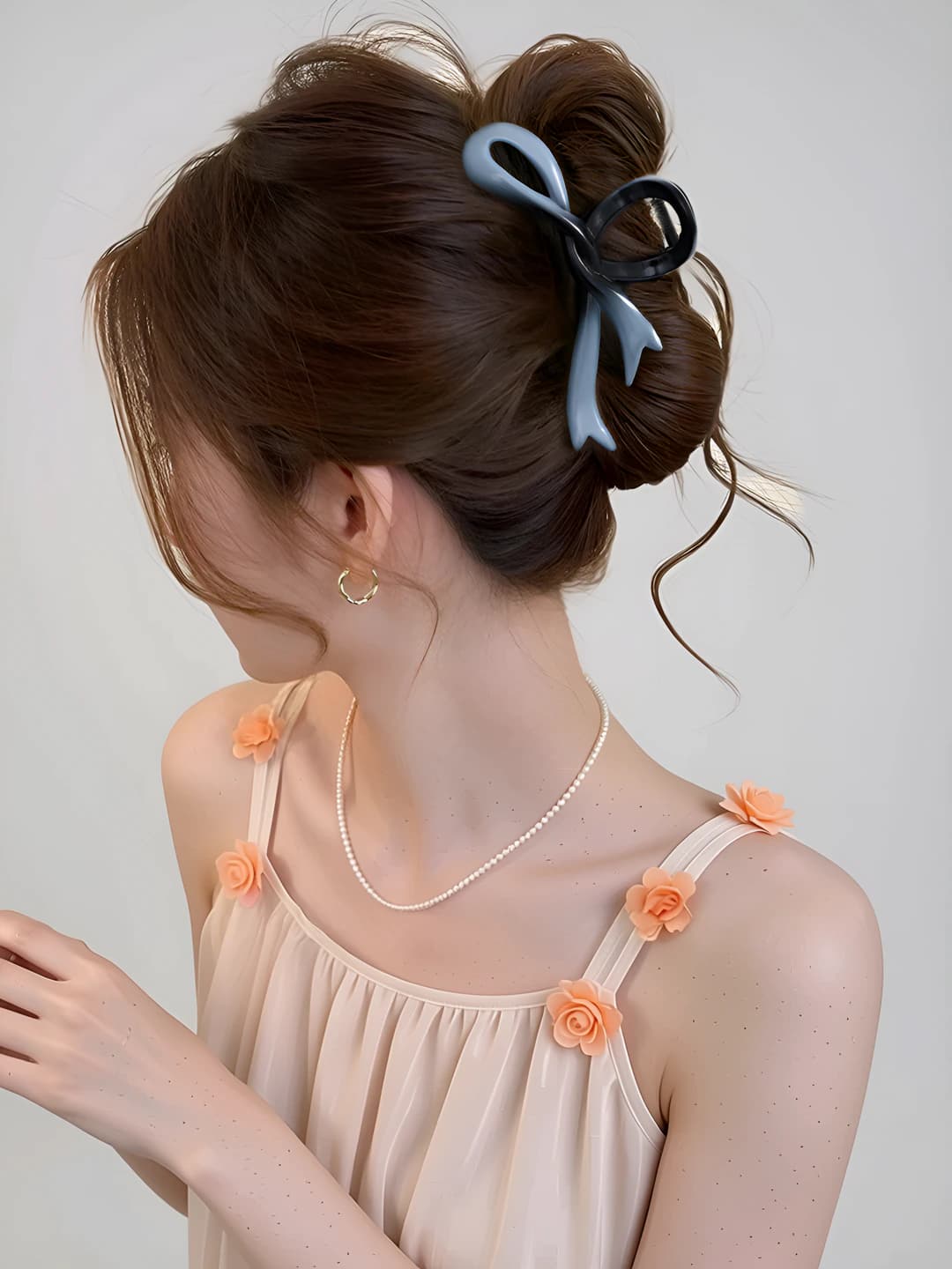 Blue-black bow, 11 cm