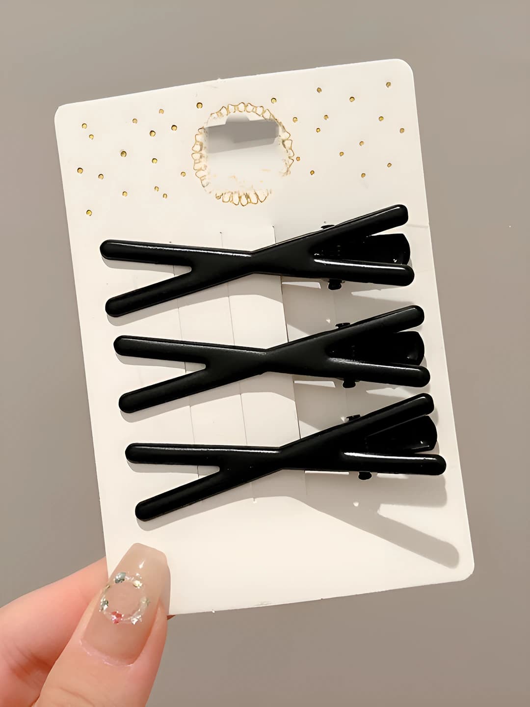 Cross style duck bill clip (3 pcs), 6 cm