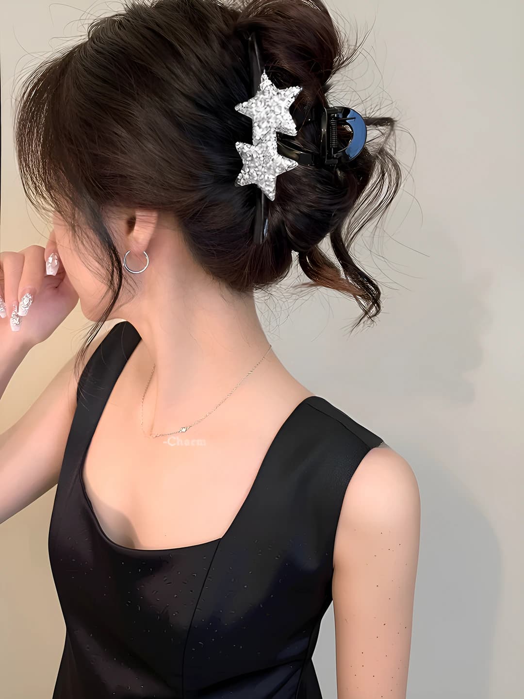 Women's star hair clips and combs, PS material, Korean style, 2026