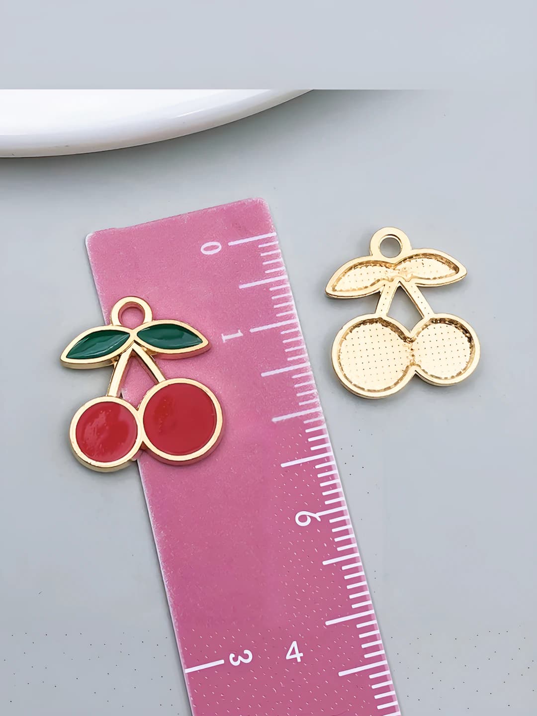 1 шт KC золото красный эмаль вишня 19x16x2mm-1.15g-23438