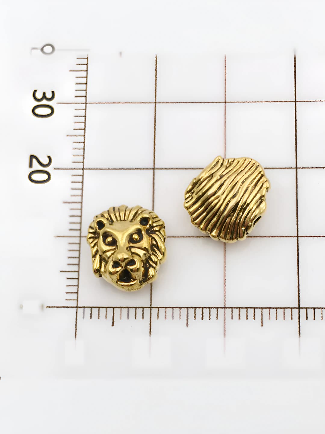 Антич. золото, голова льва 10x12-1.5mm