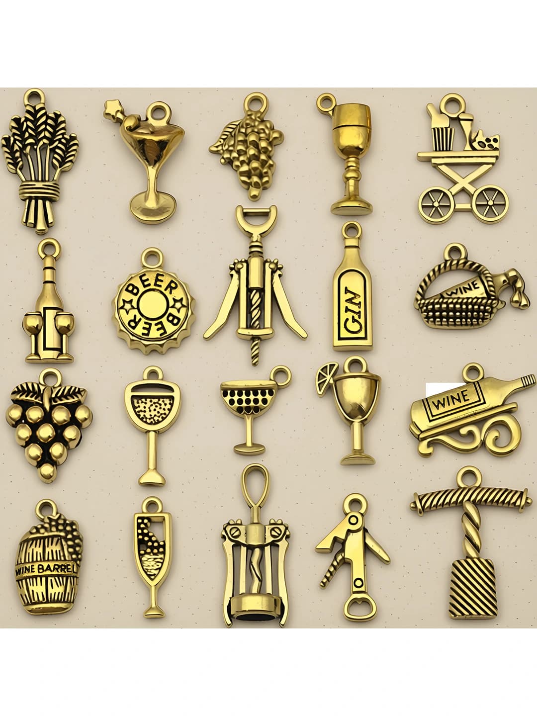 Mixed 20 pcs antique gold wine series-20 var 1 each-24g-sn870