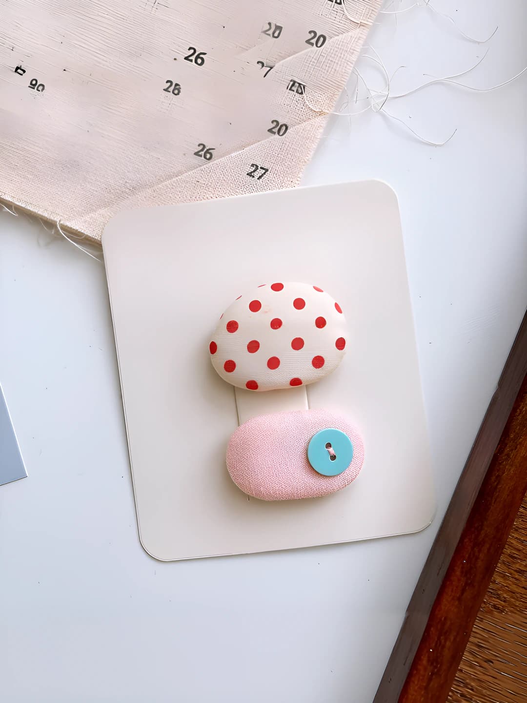 5# Pink + Orange polka dot, 3.5 cm