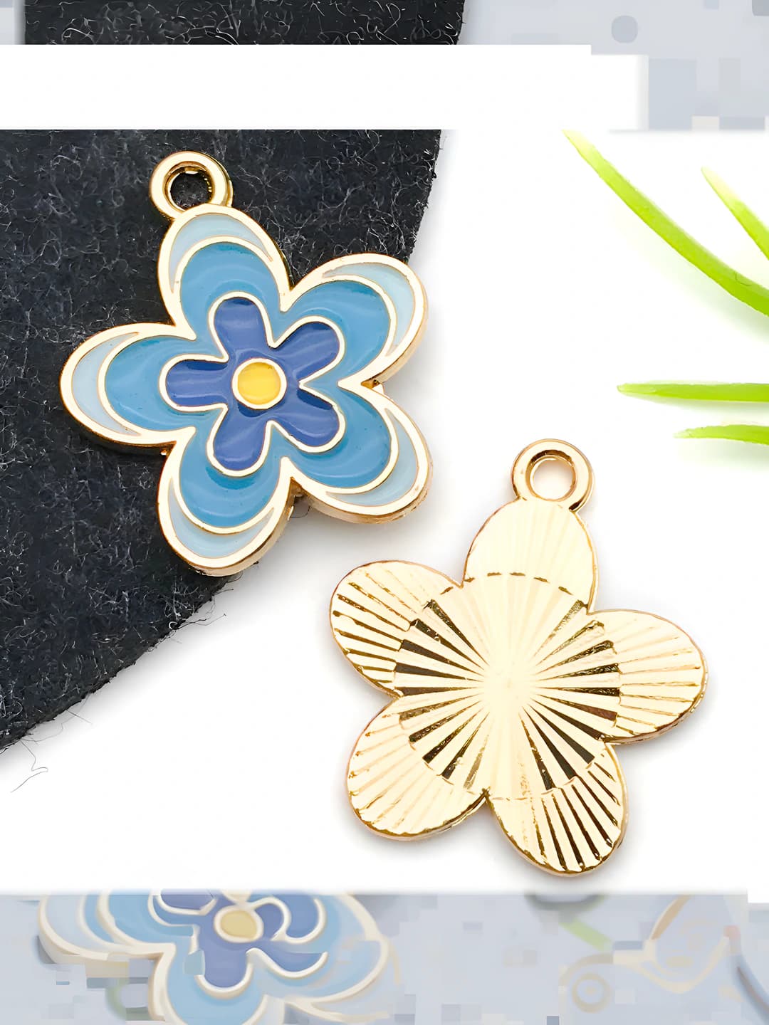 1 шт. синий пятилепестковый цветок 21x19mm-1.5g