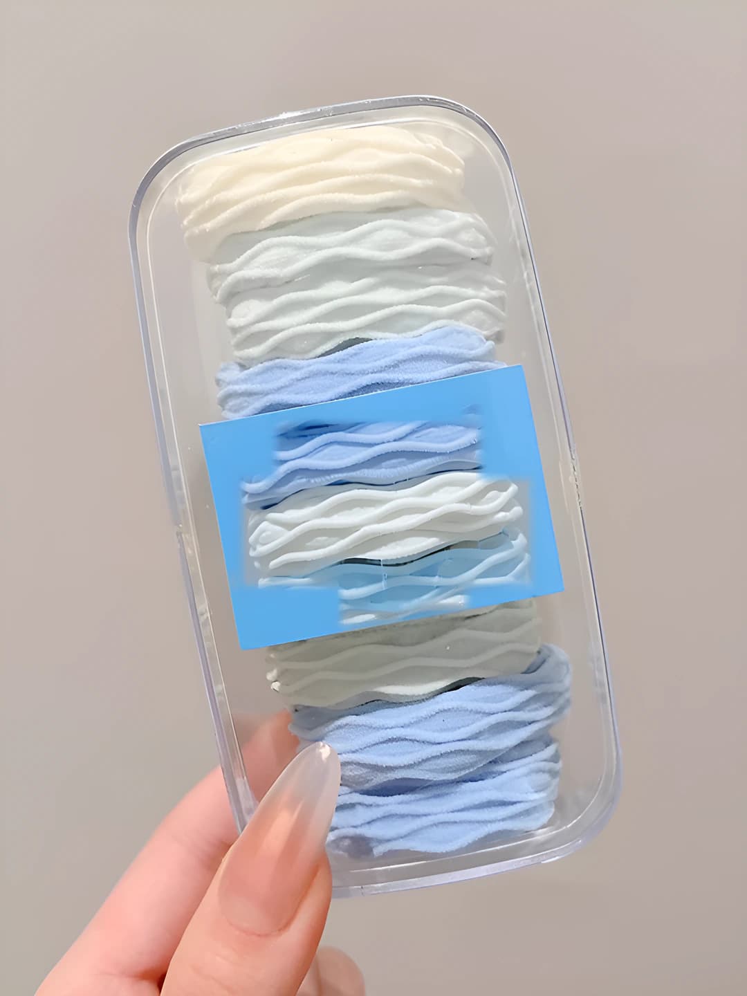 1# Sea salt blue - patterned 10 pcs