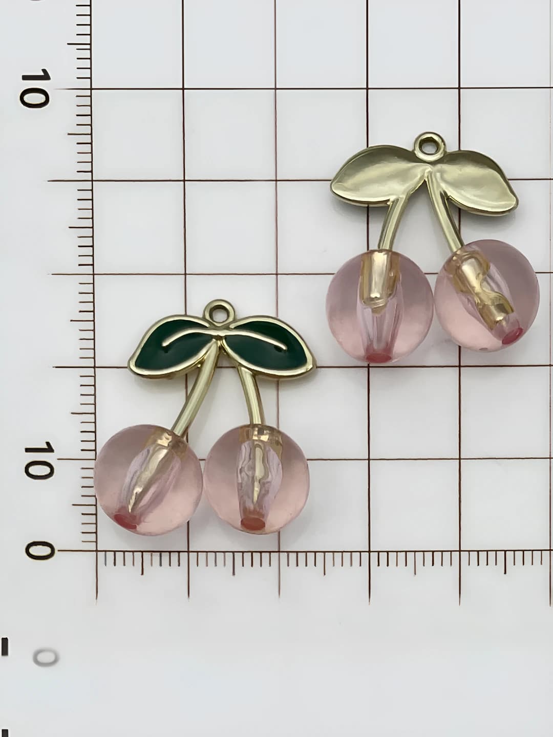 1 шт. прозрачная розовая вишня, 27x23mm, 3.35g