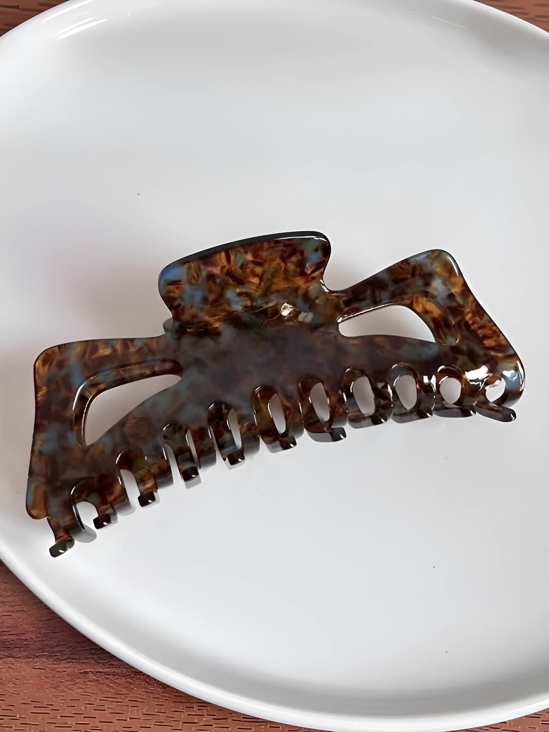 4# Bow base, brown floral approx 12.5cm