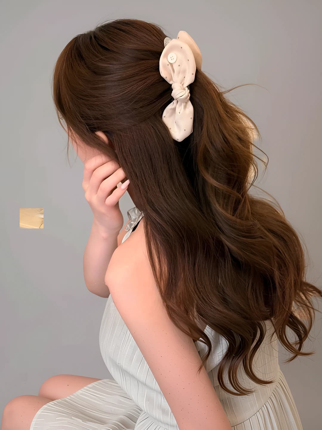 1# Розовый зажим-бабочка основа ~12.5cm