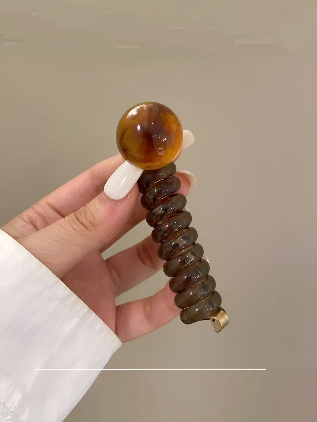 Caramel beads, bubble, cord