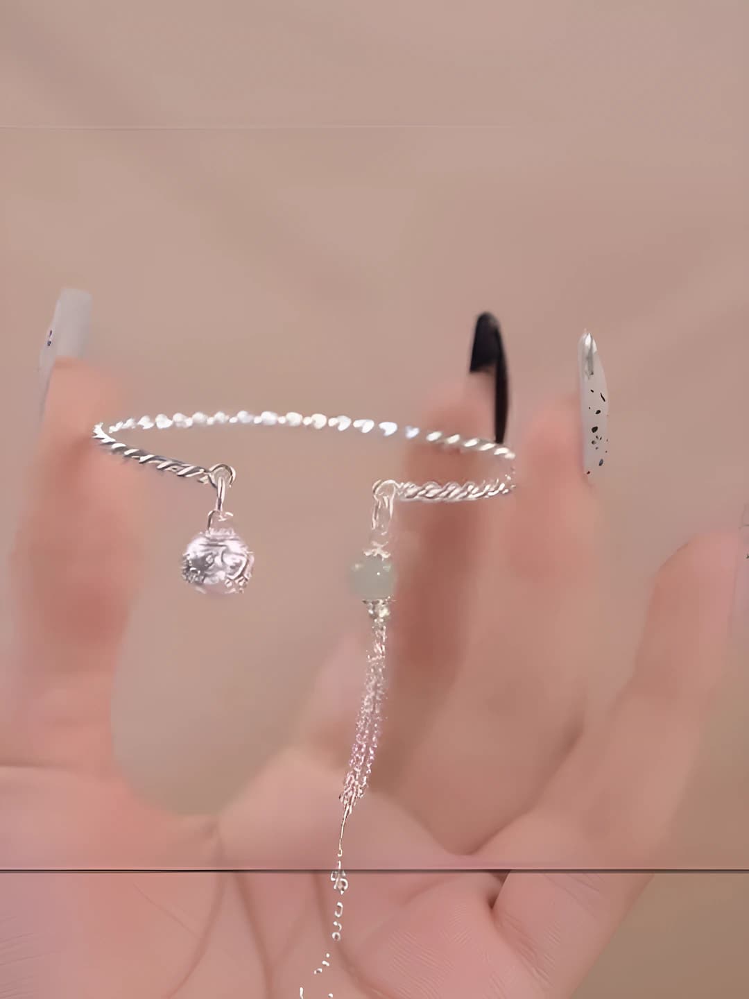 Silver bell bracelet 1 pc 62mm
