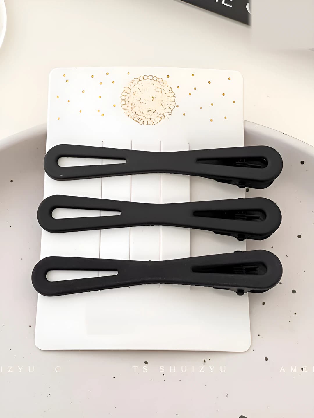 Large bow clip 3-piece set (3 pcs) 8 cm
