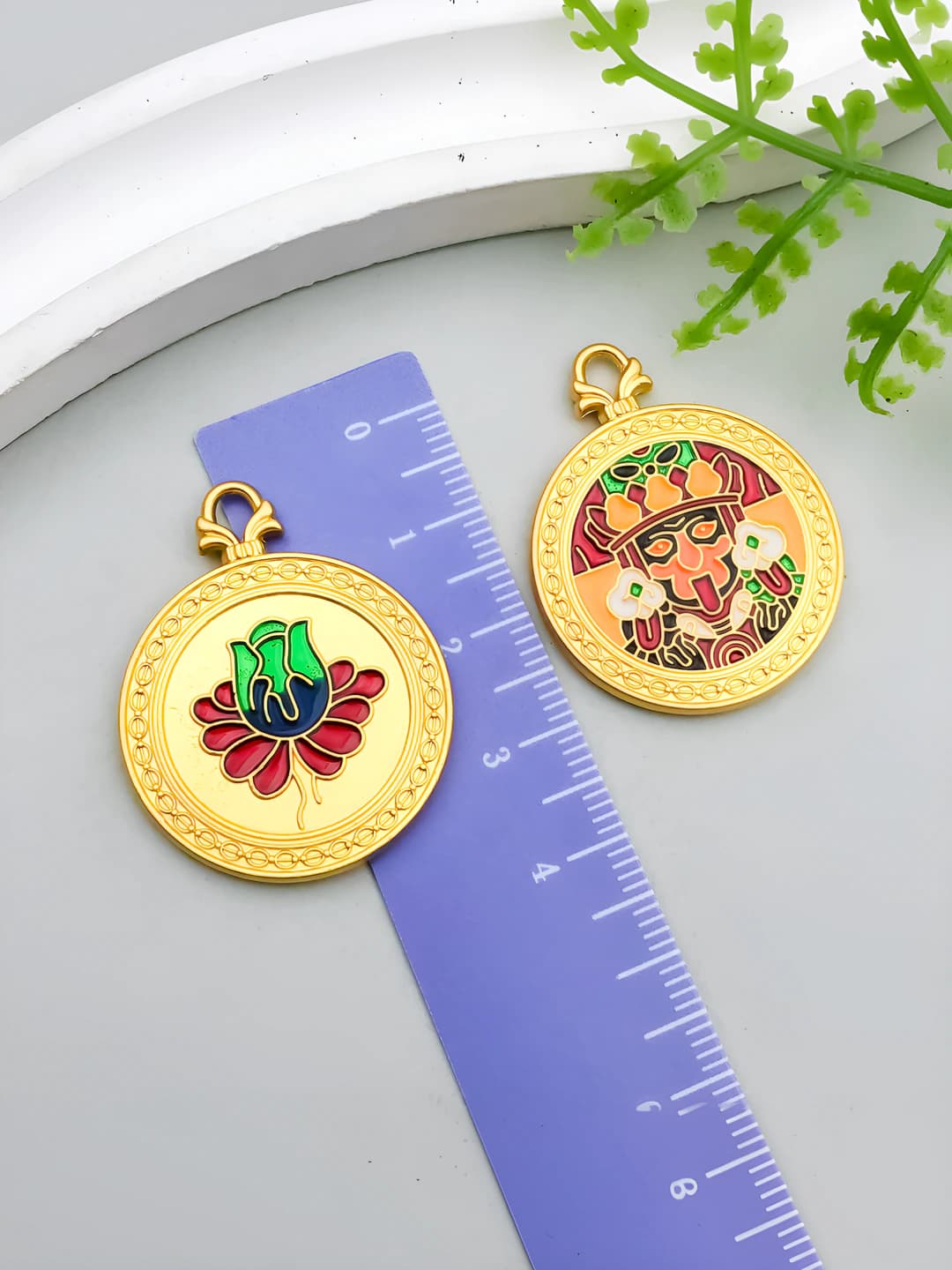 1 dona Qizil rangli ikki tomonlama Zha Jilam 34x27mm-8.2g