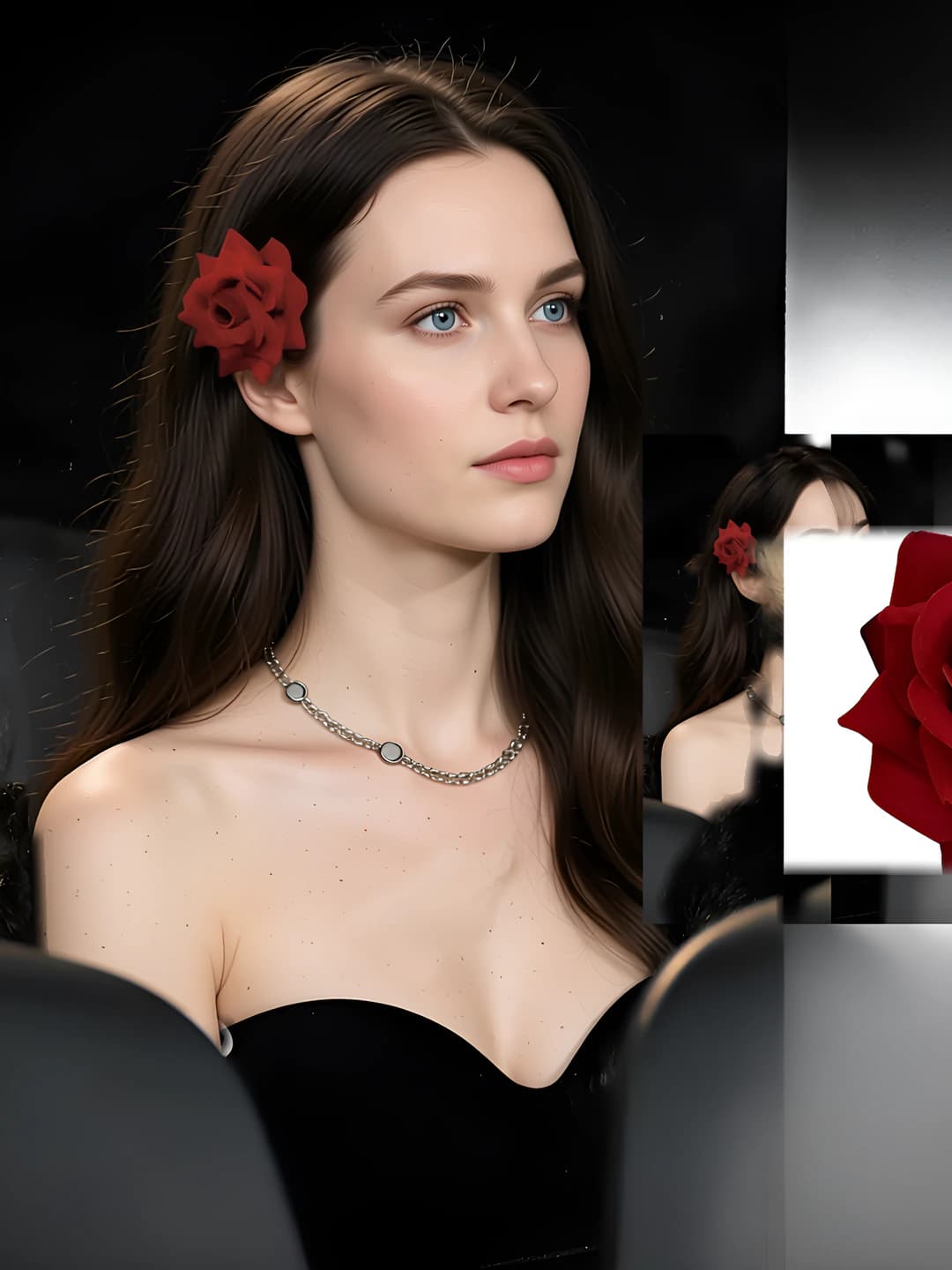 1# Red rose clip (~4.5 cm)